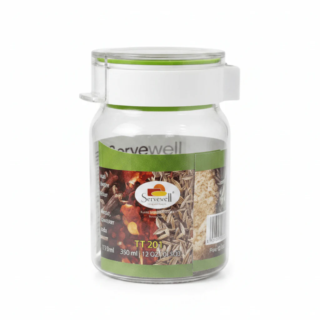 Servewell Tik-Tak Airtight Canister - 350ml Round - Leak-Proof Flip-Lock Lid