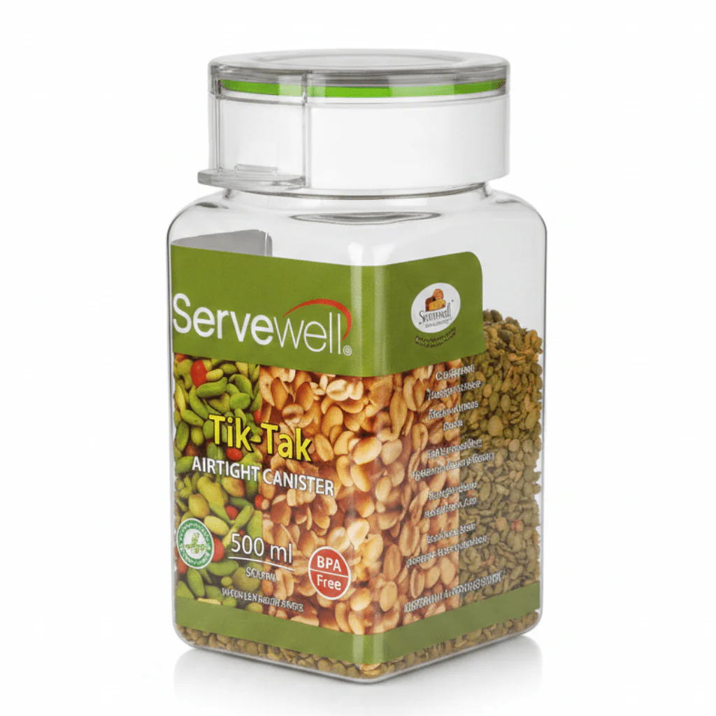 Servewell Tik-Tak Airtight Canister 500ml – Square