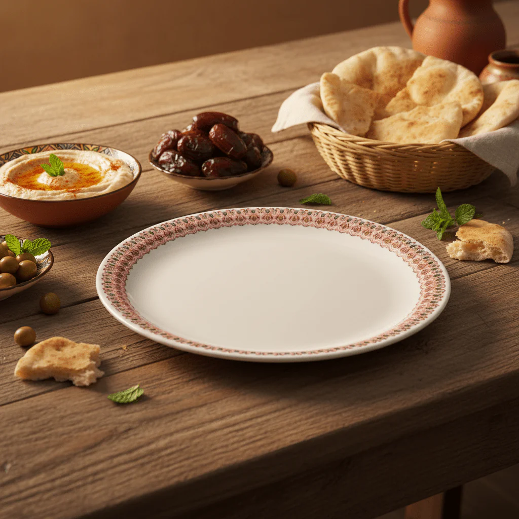 Servewell White Melamine Dinner Plate 28cm | Elegant Floral Border Design - Image 2