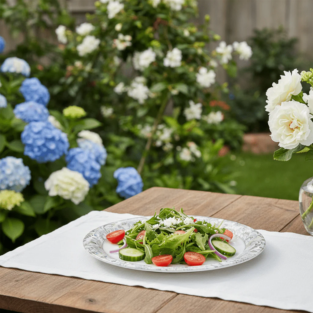Servewell Round White Melamine Plate with Floral Design | 19 cm - Image 4