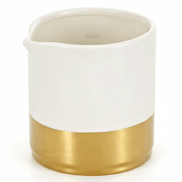 Symphony 400 ml White Ceramic Pitcher with Gold Detailing