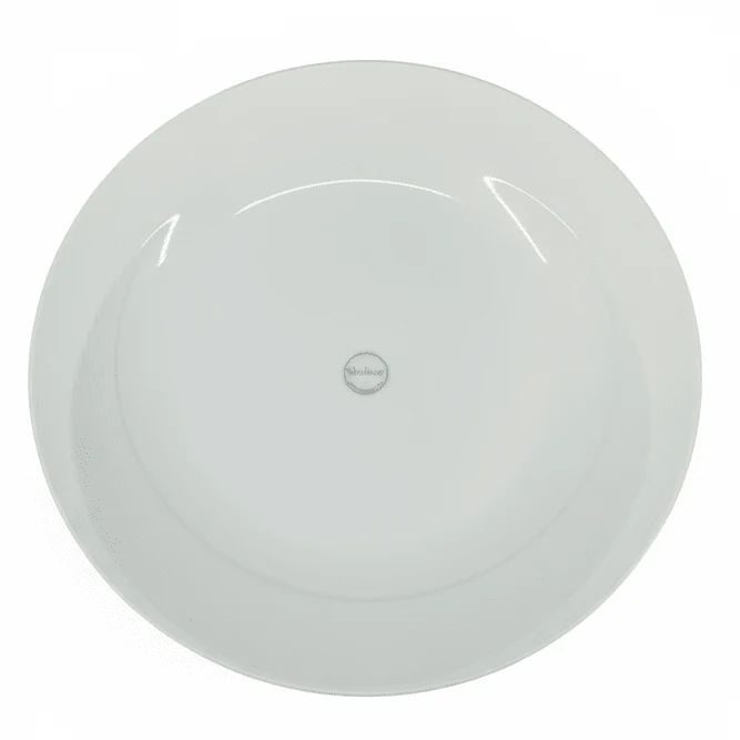 Shallow White Round Ceramic Dinner Plate – 10.5 Inch Classic Minimalist Tableware for Everyday Dining & Serving