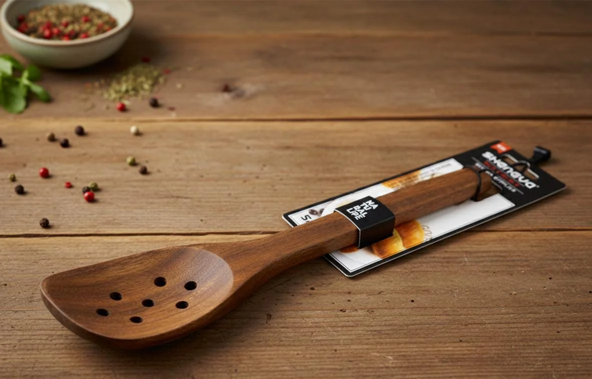 Shengya Natural Wooden Slotted Cooking Spoon – Heat-Resistant Traditional Kitchen Utensil (30 cm) - Image 2