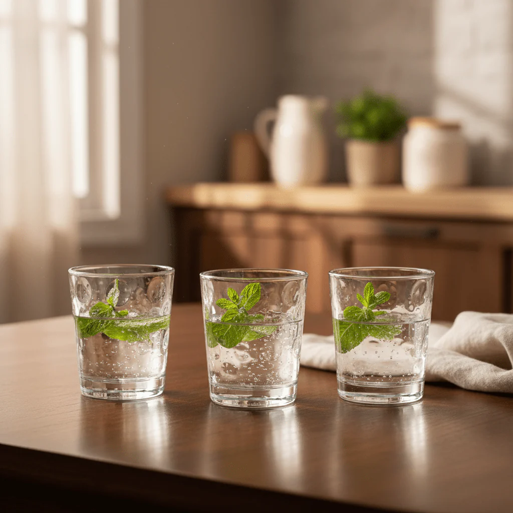 Sigma Everyday Clear Glass Tumblers – Practical Drinkware Set for Home Use, 3 Pieces, 150 ml - Image 2