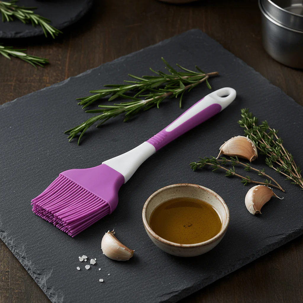 Silicone Oil Basting Brush - 22×6 cm - Purple / Teal Blue - Image 3
