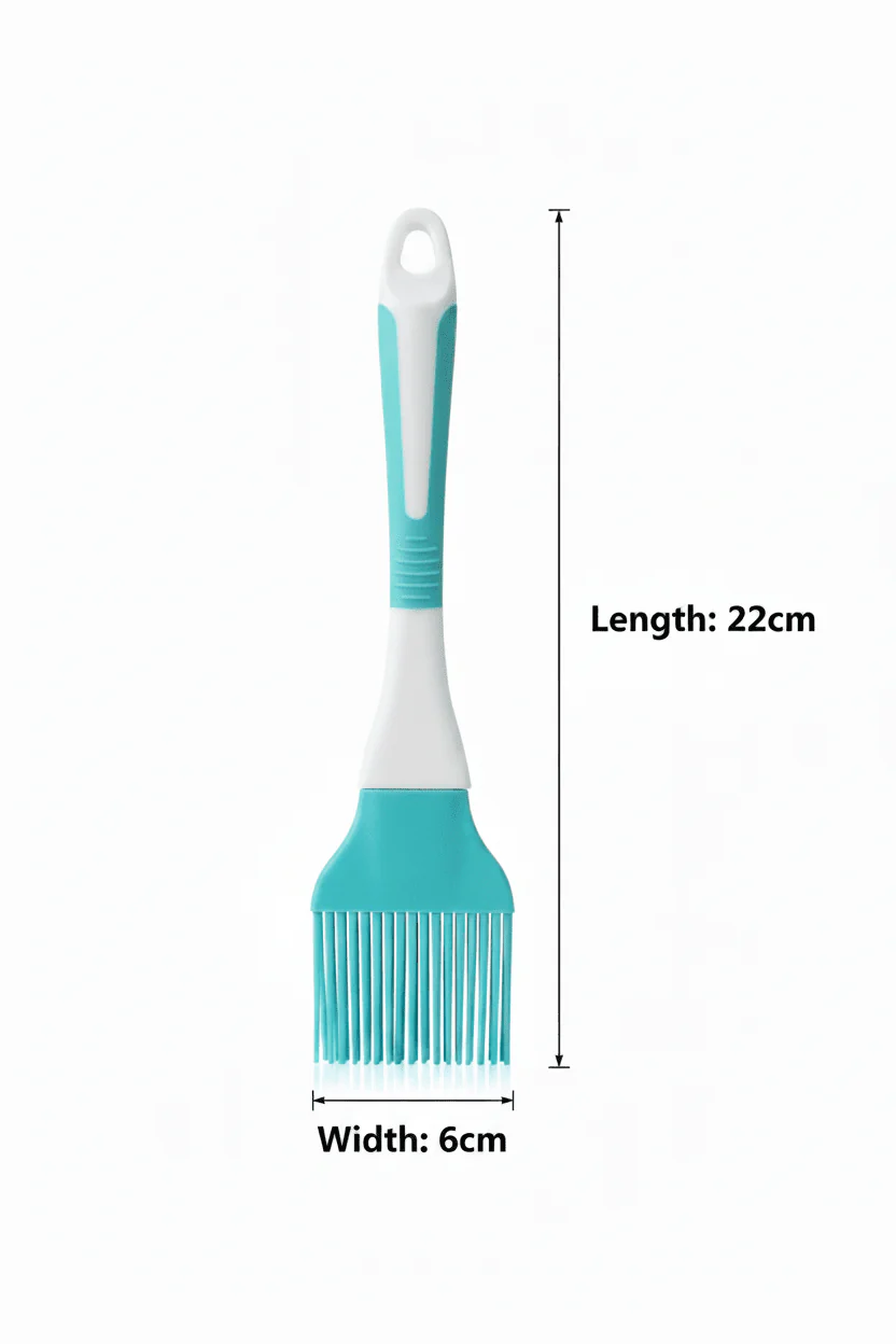 Silicone Oil Basting Brush - 22×6 cm - Purple / Teal Blue - Image 5