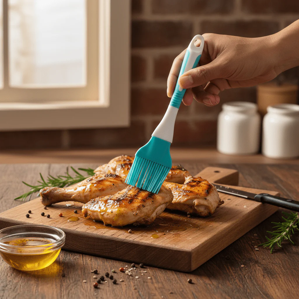 Silicone Oil Basting Brush 22×4 cm - Teal Blue / Purple / Pink - Image 2