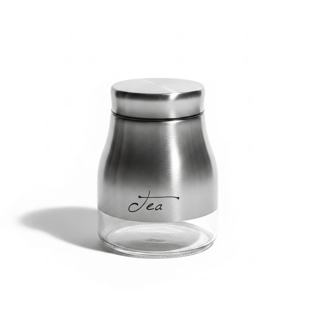Silver Stainless Steel & Glass Storage Canister — 750ml - Image 4