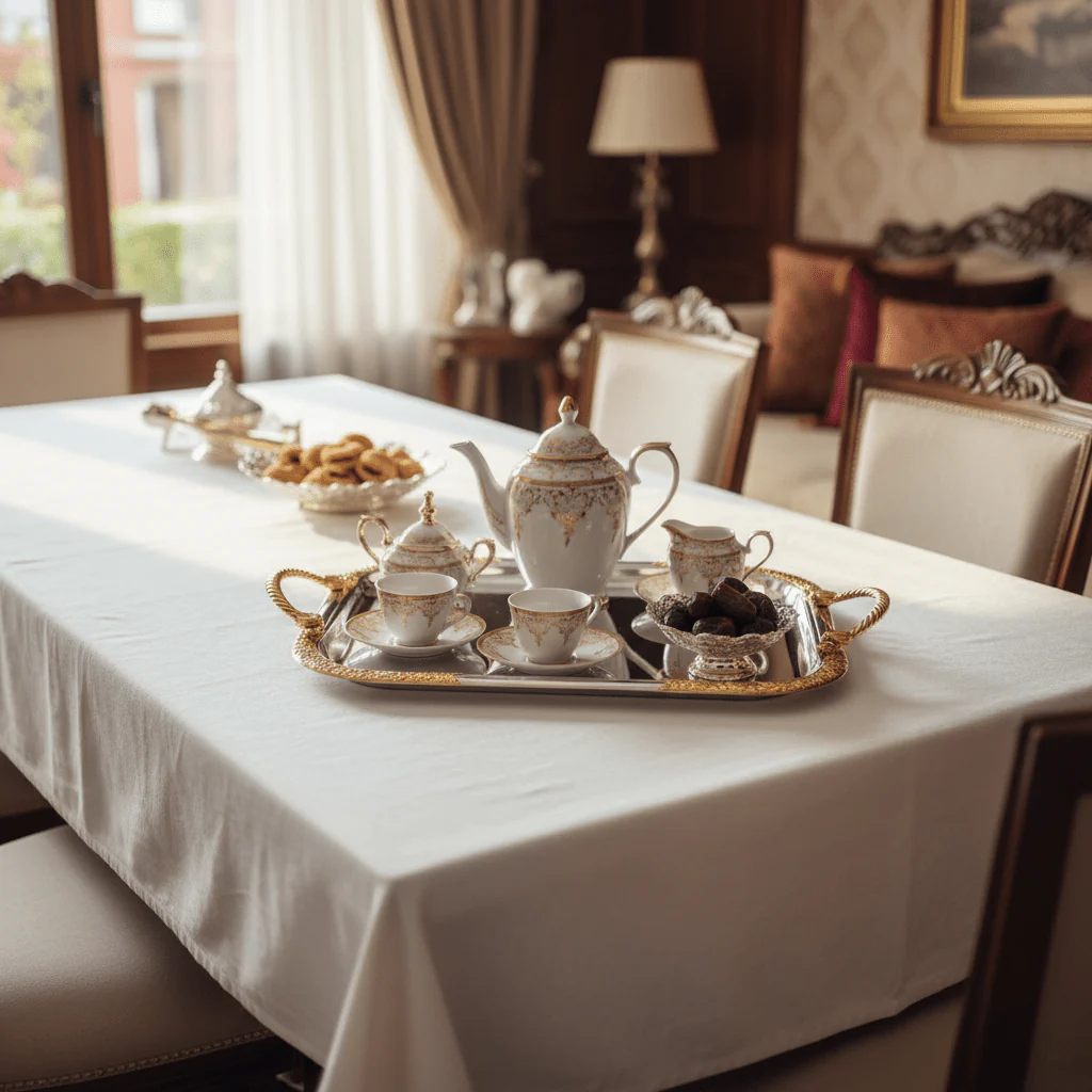 Luxury Silver & Gold Rectangle Serving Tray with Golden Rope Handles — 32×15cm - Image 2