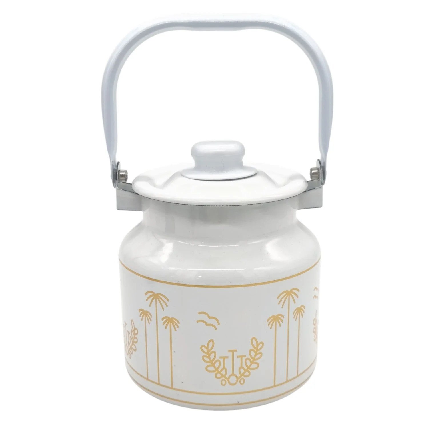 Simba Enamel Milk Can With Lid & Handle Oil Can Milk Ghee Storage Can-2000ML