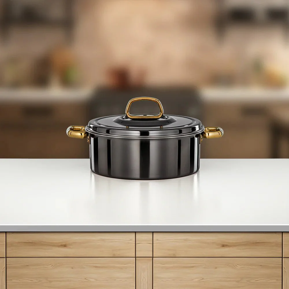 Almarjan Diana Hot Pot 25 cm Gun Black & Gold