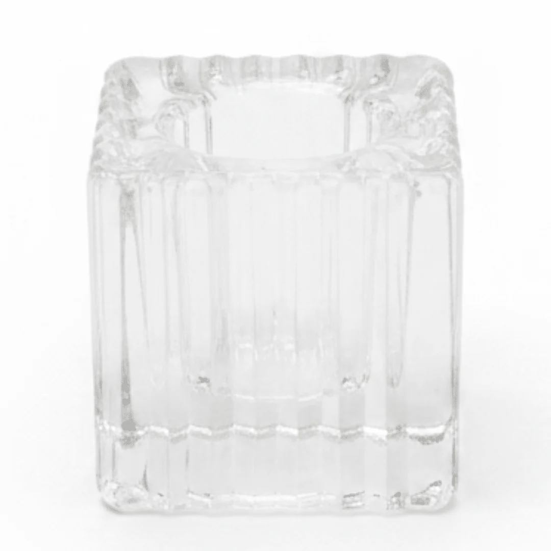 Small Clear Glass Candle Holder for Tea Light & Table Decoration – 4cm