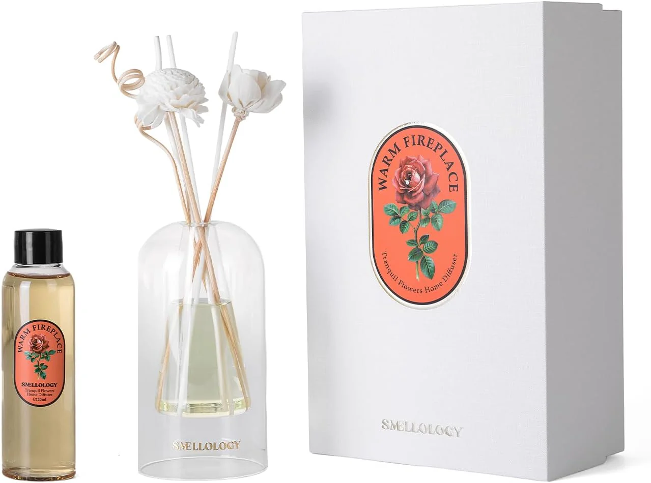 SMELLOLOGY Tranquil Flower Flowers Home Diffuser- Warm Fireplace 120ml