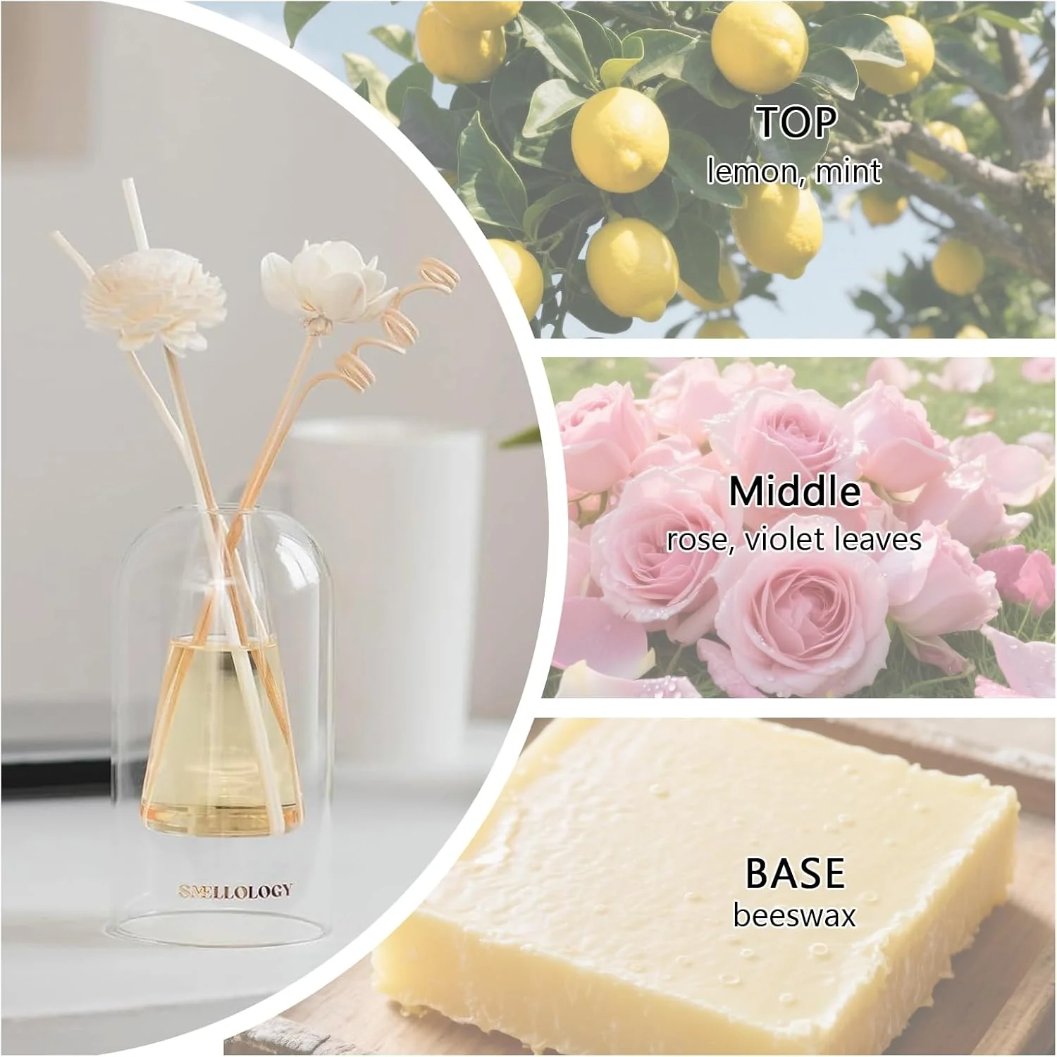 SMELLOLOGY Tranquil Flower Flowers Home Diffuser- Warm Fireplace 120ml - Image 3