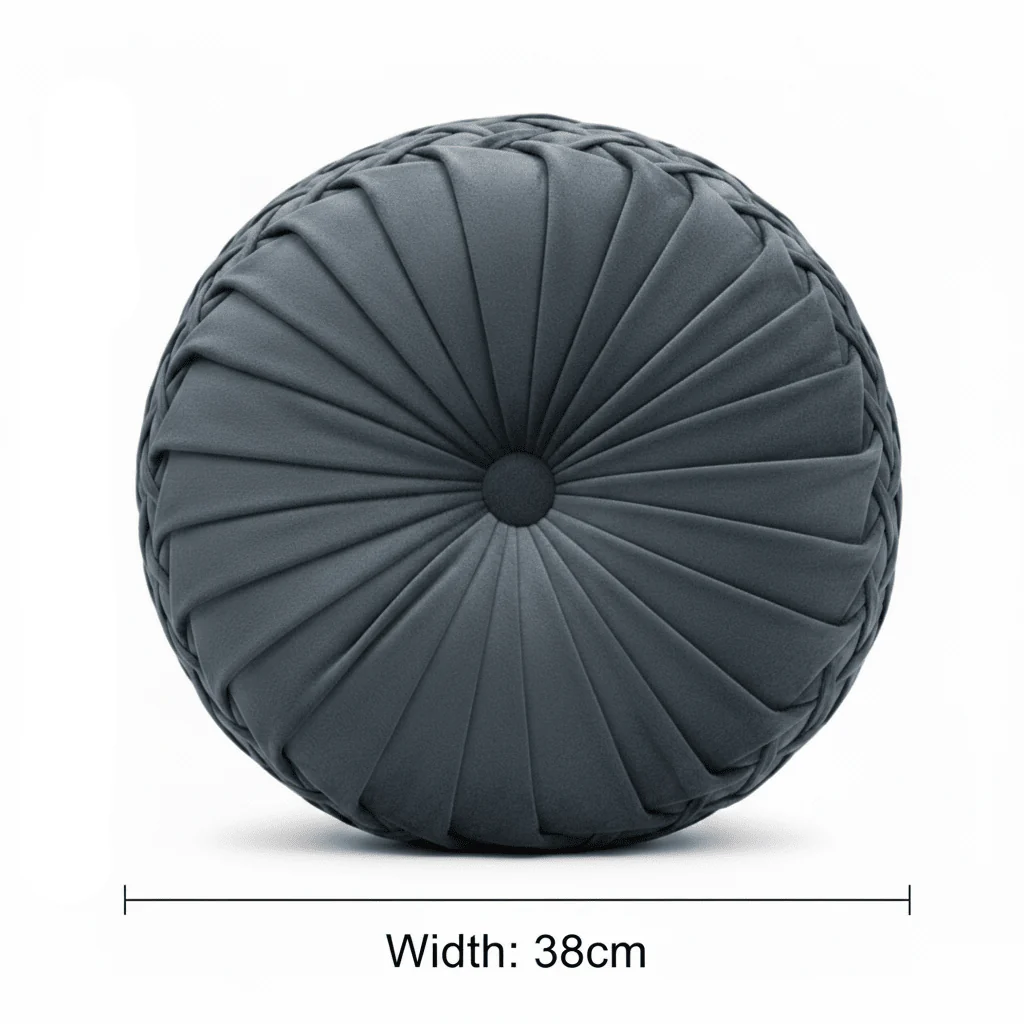 Smock Pillow Velvet Cushion - 38cm - Grey / Ceram / Teal Blue / Kakhi / Navy Blue / Lime Green / Light Blue / Rose - Image 12