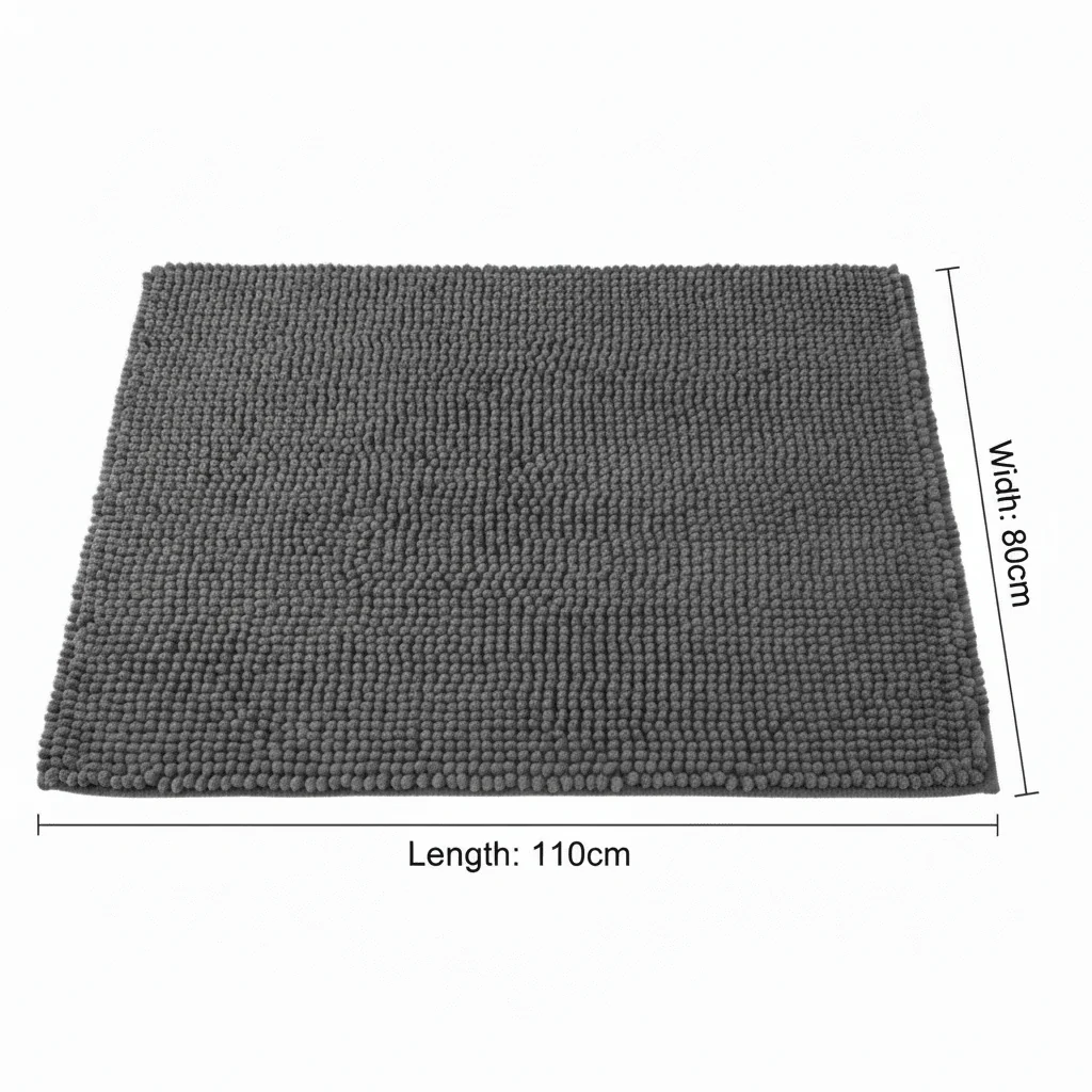 Soft Chenille Non-Slip Backing Bath Mat - 80 x 110 cm - Image 6