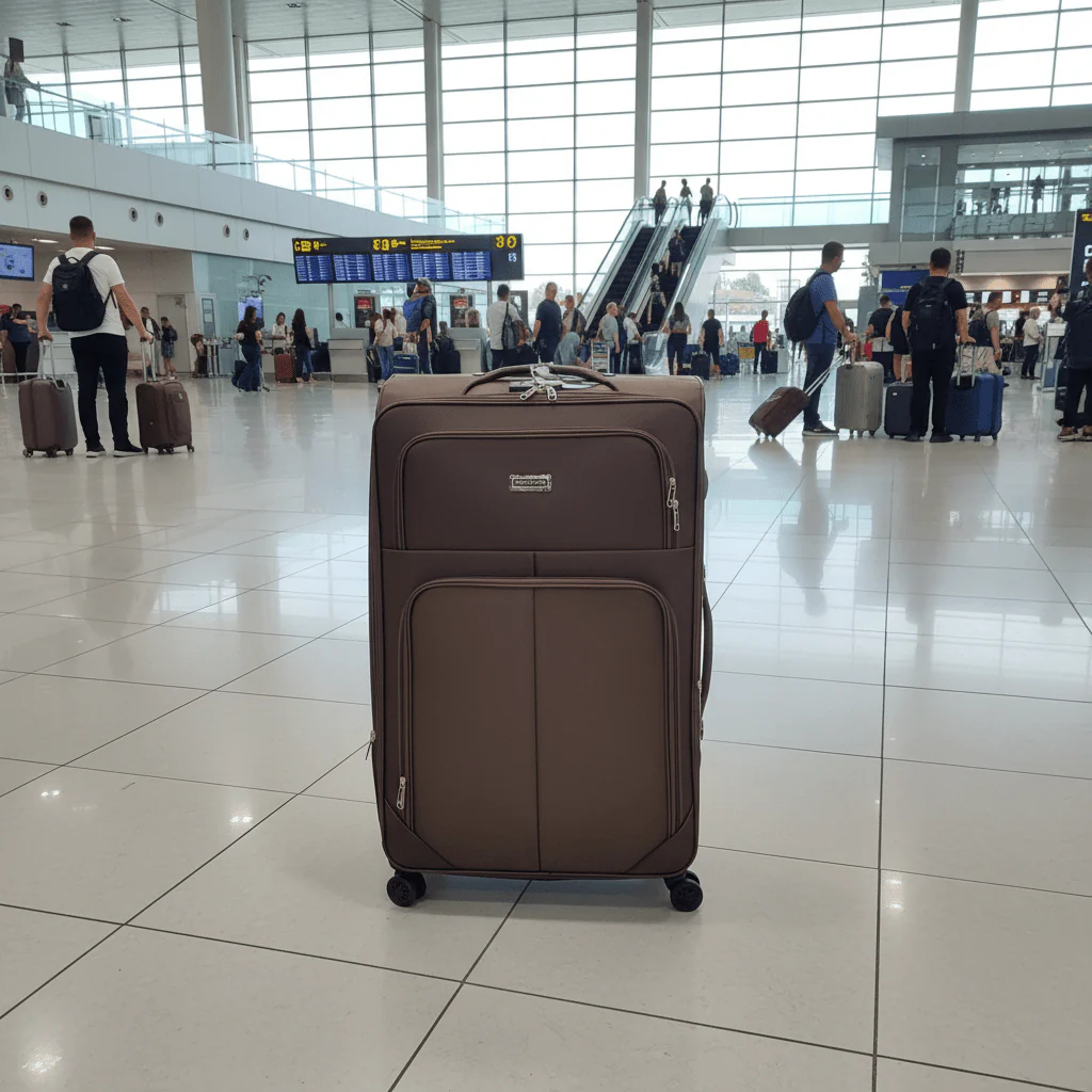 Sonada Brown Polyester Trolley Bag – | 8 Spinner Wheels | Lightweight Travel Luggage | 32 Inch - Image 2