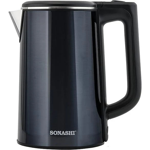 Sonashi 1.8 Litres Stainless Steel Cordless Kettle, with Auto Shut-Off and Fast Boiling, LED indicator, Small Electric Kettle for Tea, Coffee SKT-1810
