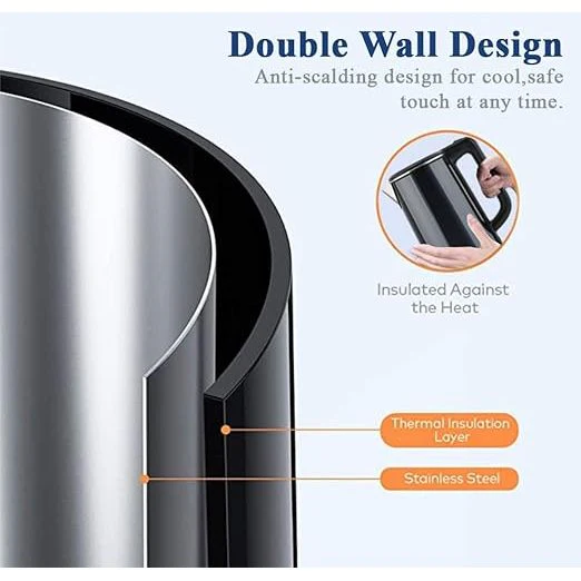 Sonashi 1.8 Litres Stainless Steel Cordless Kettle, with Auto Shut-Off and Fast Boiling, LED indicator, Small Electric Kettle for Tea, Coffee SKT-1810 - Image 3