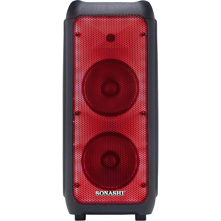 SONASHI SPS-8018RT 8" Dual Rechargeable Speaker w/Bluetooth Function, USB Slot, Disco Lights, FM Radio, Remote Control - Image 6