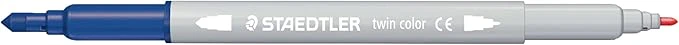 Staedtler 3280 C10 Twin-Colour, Double-Ended Fibre-Tip Pens - 20 Assorted Colours (Pack of 10) - Image 2