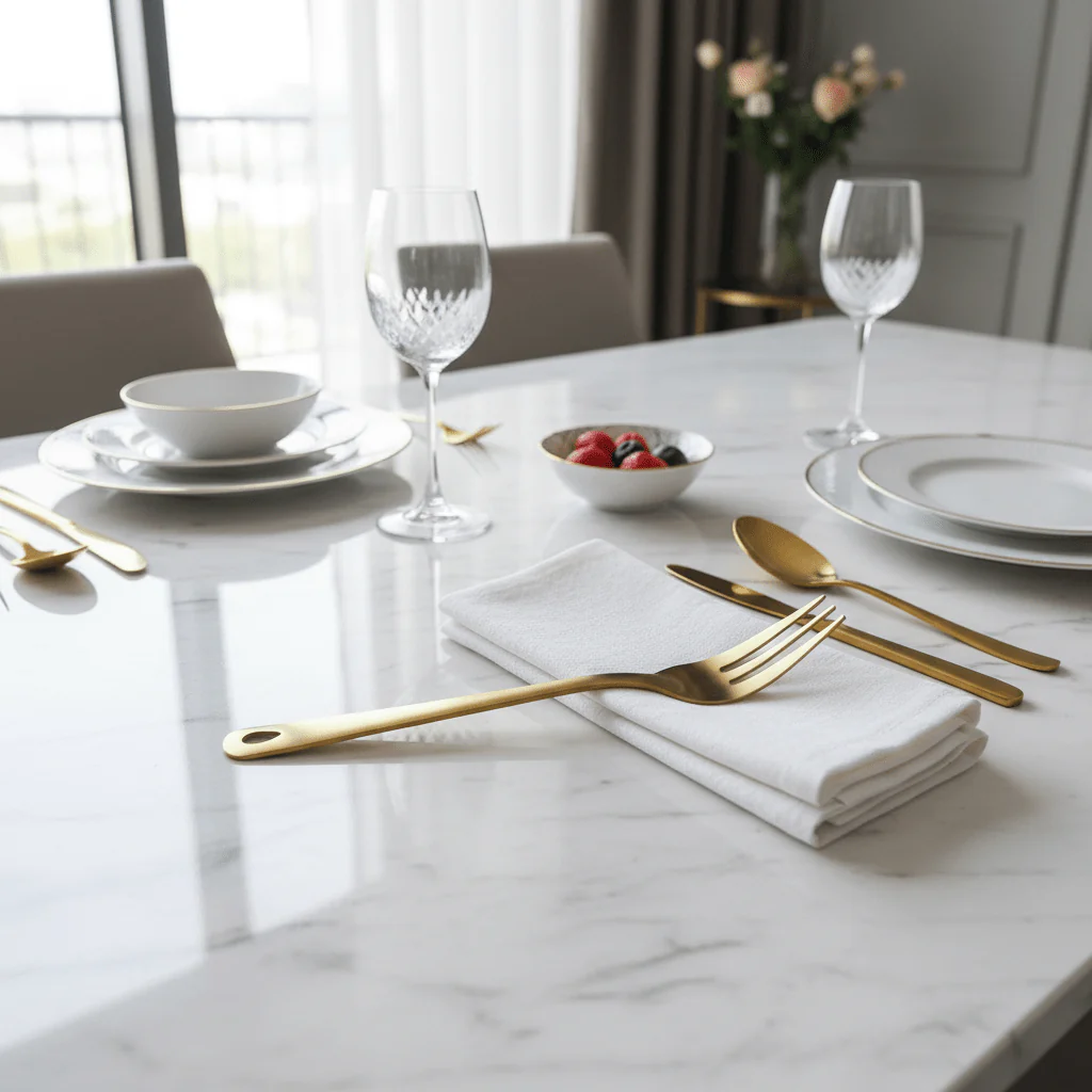 Stainless Steel Serving Fork 24cm – Gold - Image 3