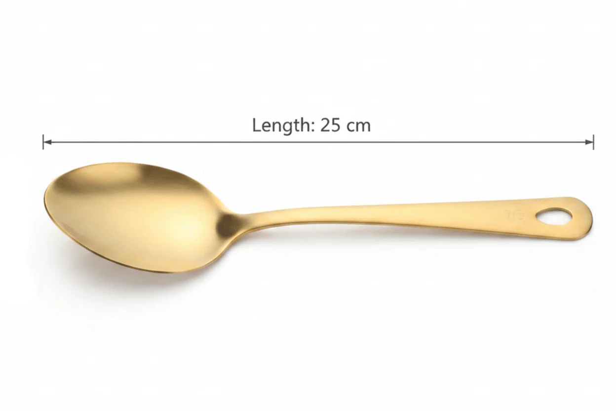 Stainless Steel Serving Spoon 25cm – Gold - Image 2