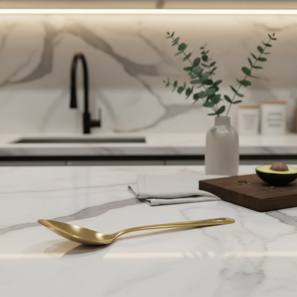 Stainless Steel Serving Spoon 25cm – Gold - Image 3