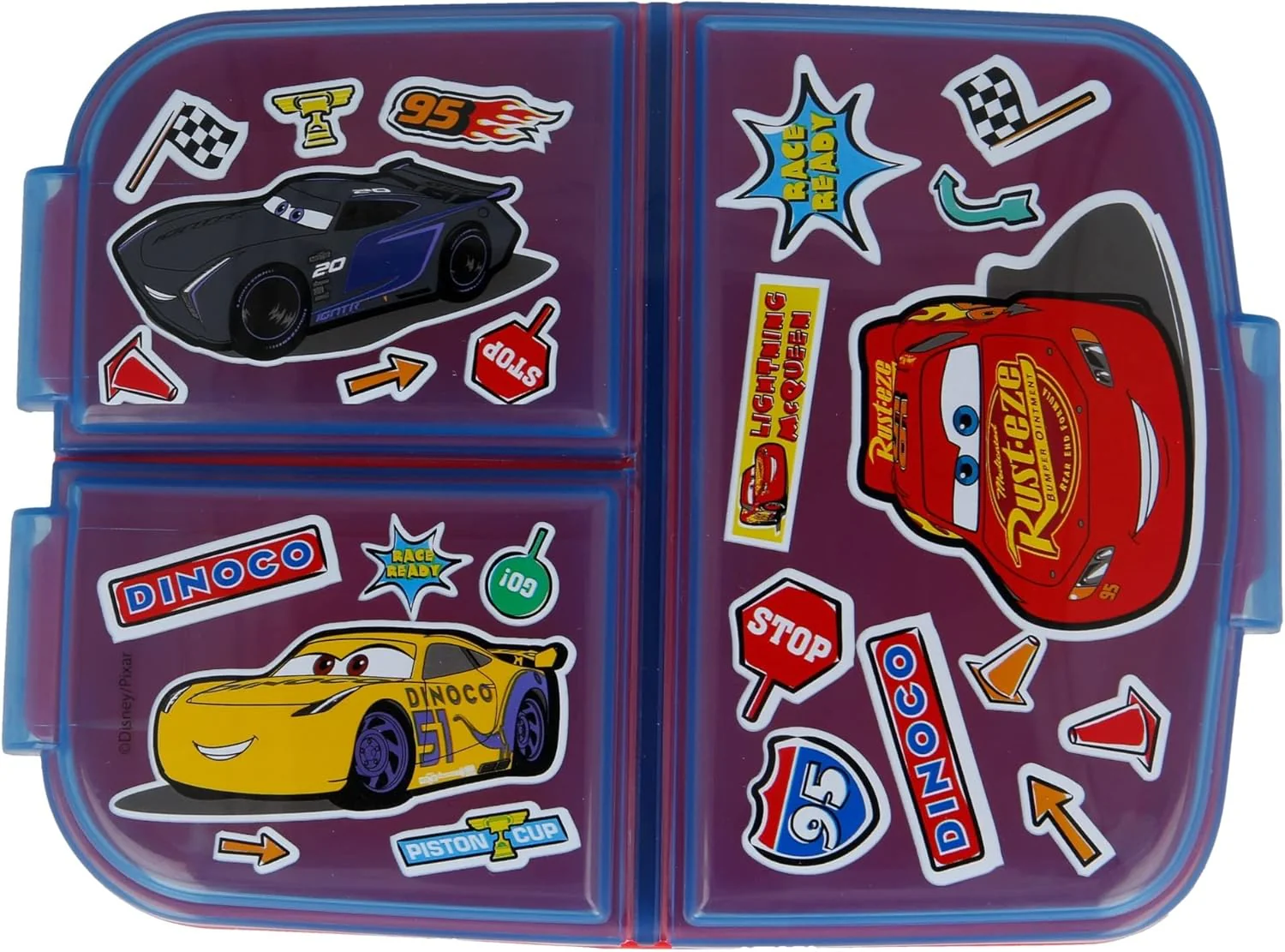 STOR Multi Compartment Snack Box Cars Edition 16.3cm X 12.6cm X 6cm - Image 3