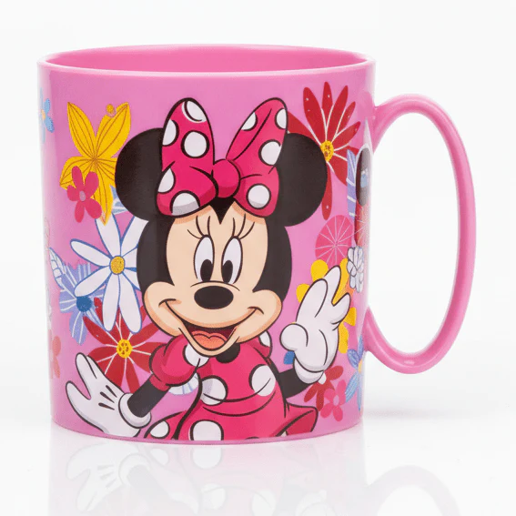 Stor Non-Slip Mickey Mouse Kids Plastic Mug – Pink Cartoon Design with Anti-Slip Base 350 ml