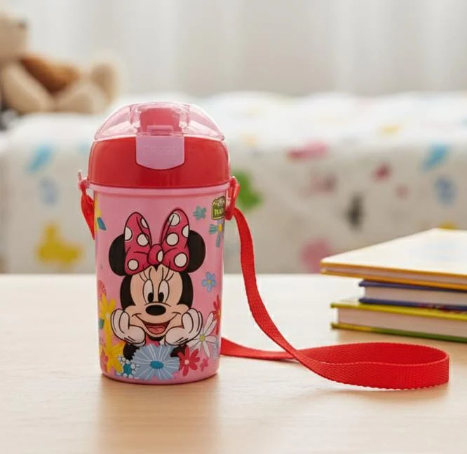 STOR Official Mickey Mouse Kids Water Bottle, Pink with Red Accents, 460ml BPA-Free Leak-Proof Bottle for Everyday Use
