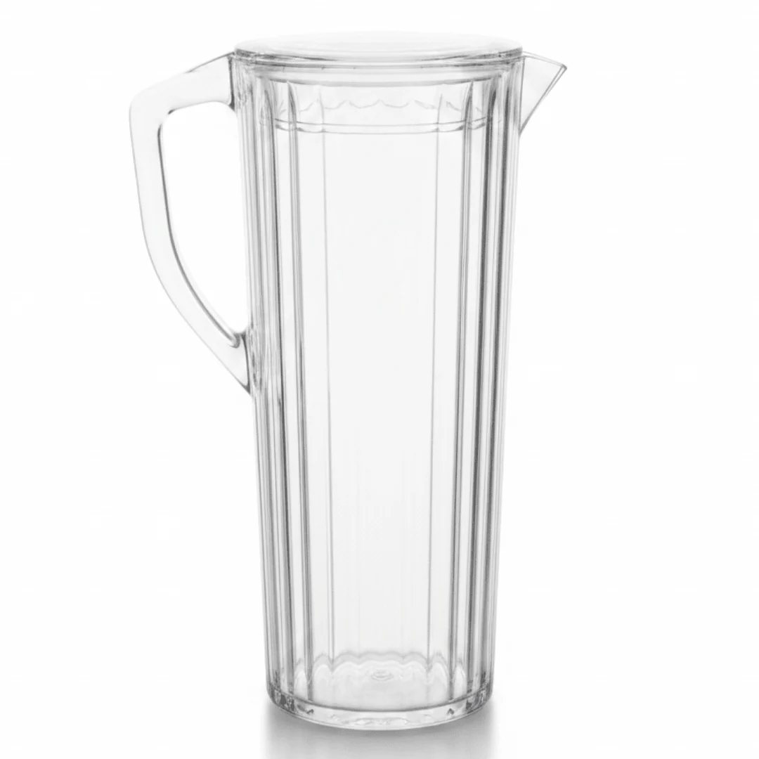 Striped Elegance Contemporary Clear Acrylic Jug with Sophisticated Stripe Design – 1.8 Litre