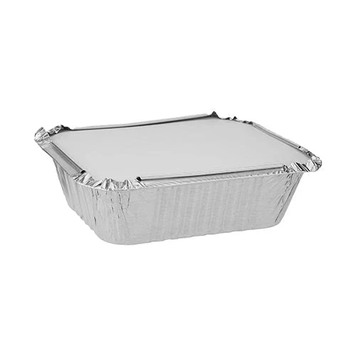 Sunny 10pcs Rectangular Aluminium Containers with Lid 420cc