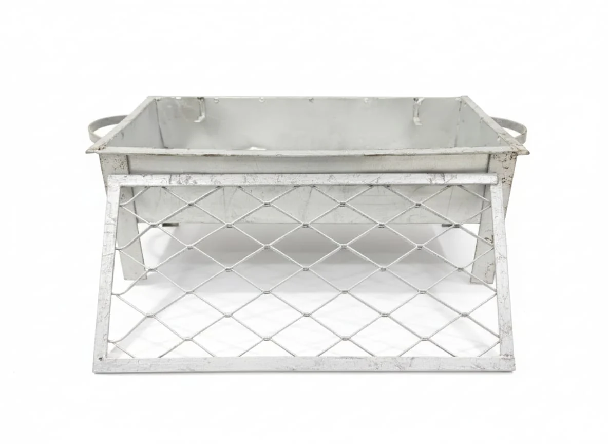 Sunny Small Aluminium BBQ Grill 43×23×14 cm | Portable Charcoal Barbecue Set | Compact Outdoor Cooking Grill for Travel & Camping - Image 3