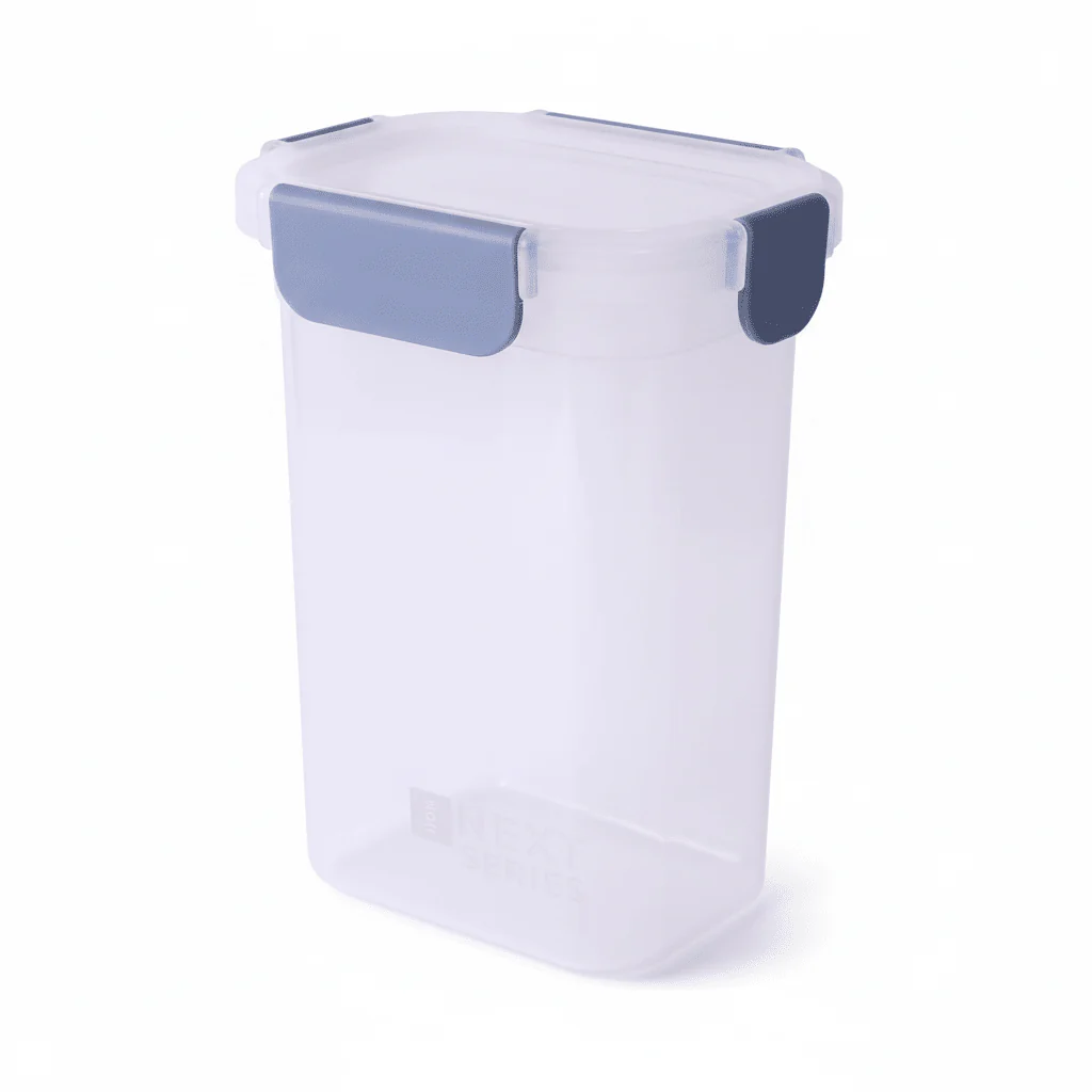 Super Lock Plastic Rectangular Food Container With Lid 1350ml-Blue&Transparent