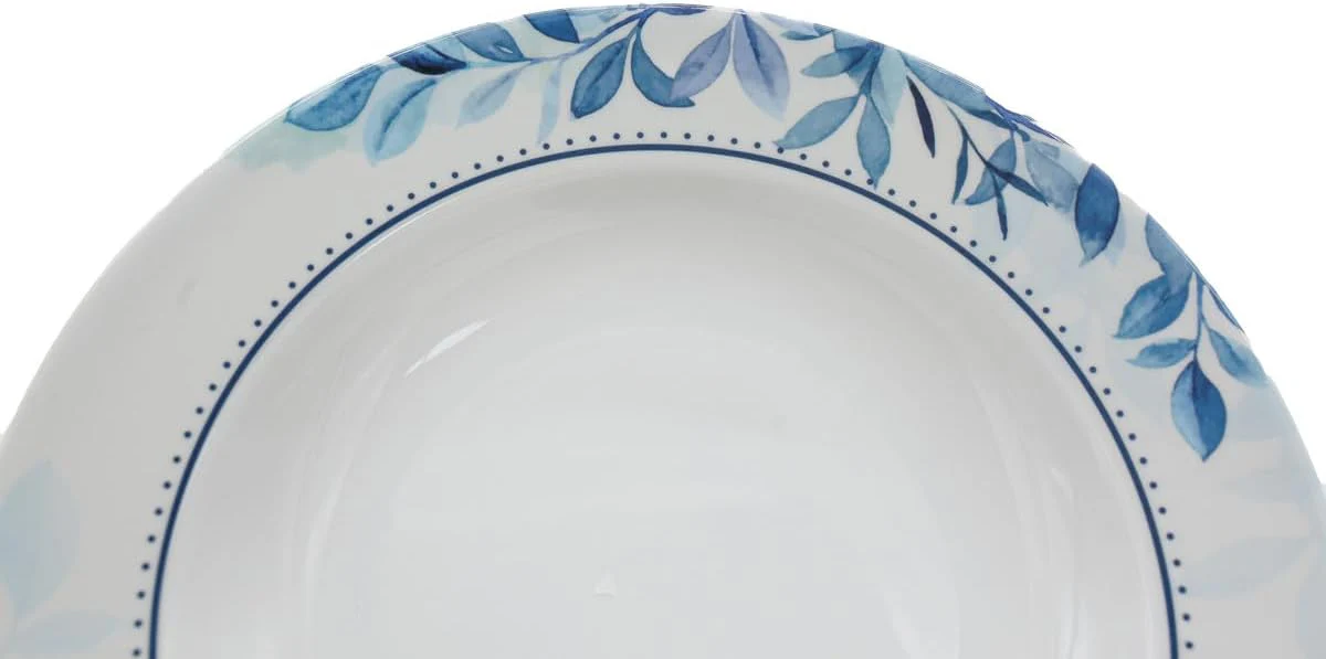 Supreme Melamine Round Soup Plate-26CM-White&Blue - Image 2