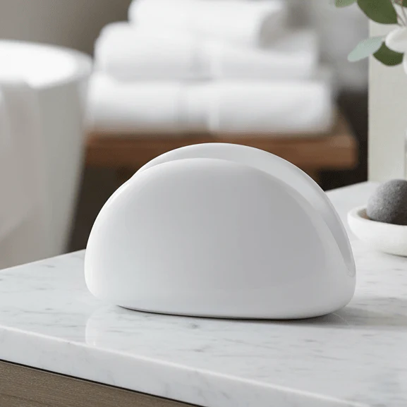 Symphony Elegant White Ceramic Napkin Holder – 13×5.5×8 cm - Image 4