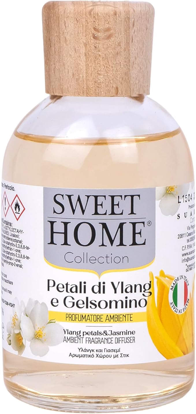 Sweet Home Ambient Fragrance Reed Diffuser, Jasmine & Ylang Leafs - 100ml, Floral and Exotic Aroma, Ideal for Living Rooms, Bedrooms, and Gifting, Made In Italy. - Image 4
