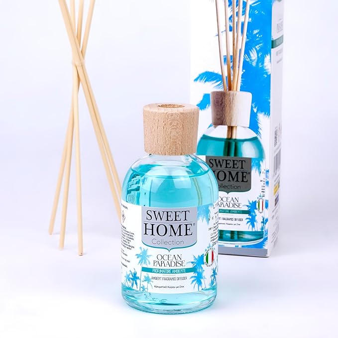 Sweet Home Ambient Fragrance Reed Diffuser, Ocean Paradise - 100ml, Fresh and Invigorating Aroma, Ideal for Living Rooms, Bathrooms, and Gifting, Made In Italy. - Image 3