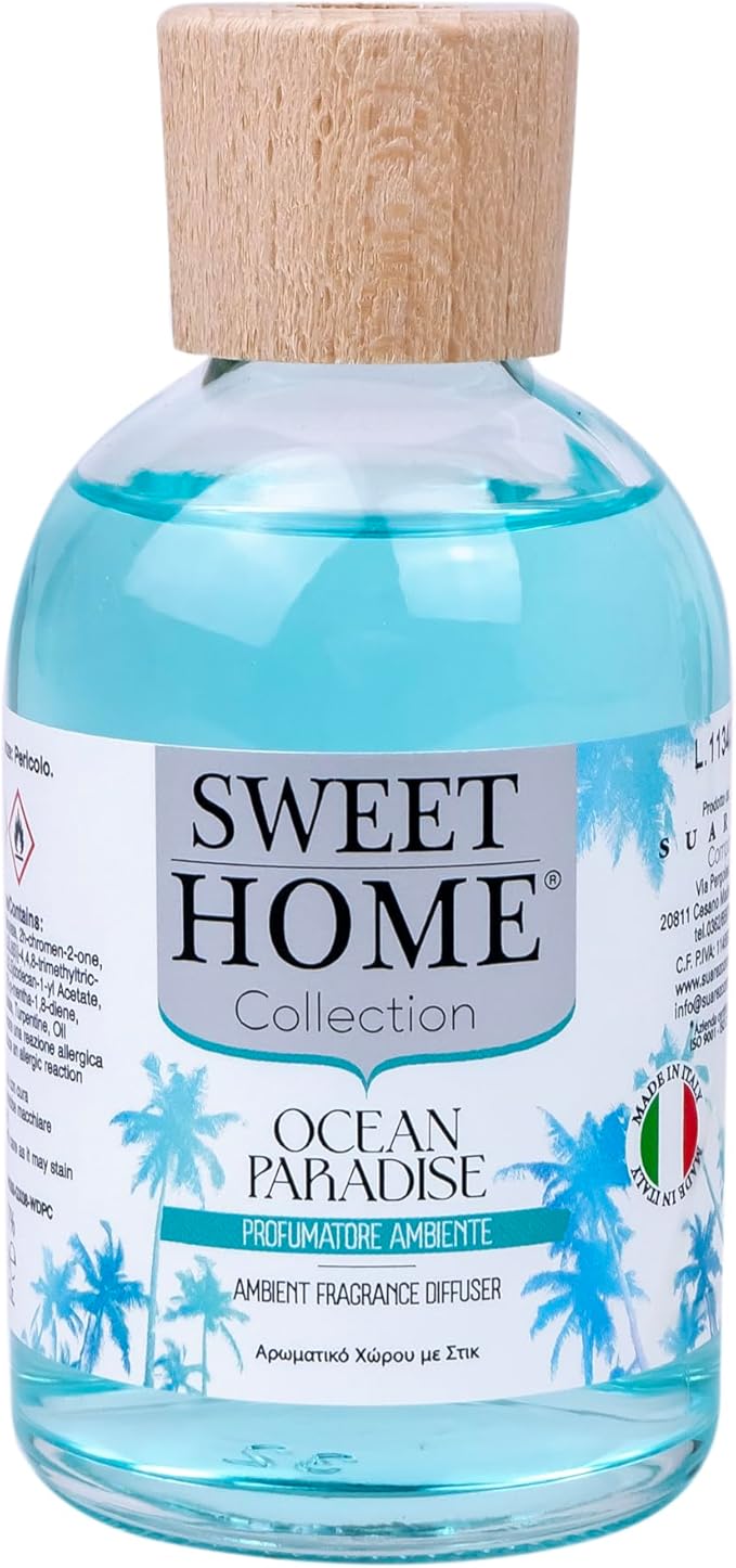 Sweet Home Ambient Fragrance Reed Diffuser, Ocean Paradise - 100ml, Fresh and Invigorating Aroma, Ideal for Living Rooms, Bathrooms, and Gifting, Made In Italy. - Image 4