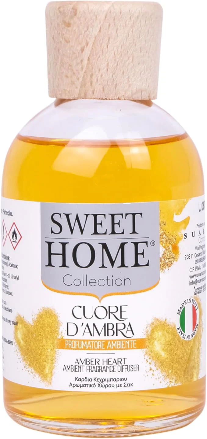 Sweet Home Collection Ambient Fragrance 100ml Amber Heart Reed Diffuser, Made In Italy. - Image 4