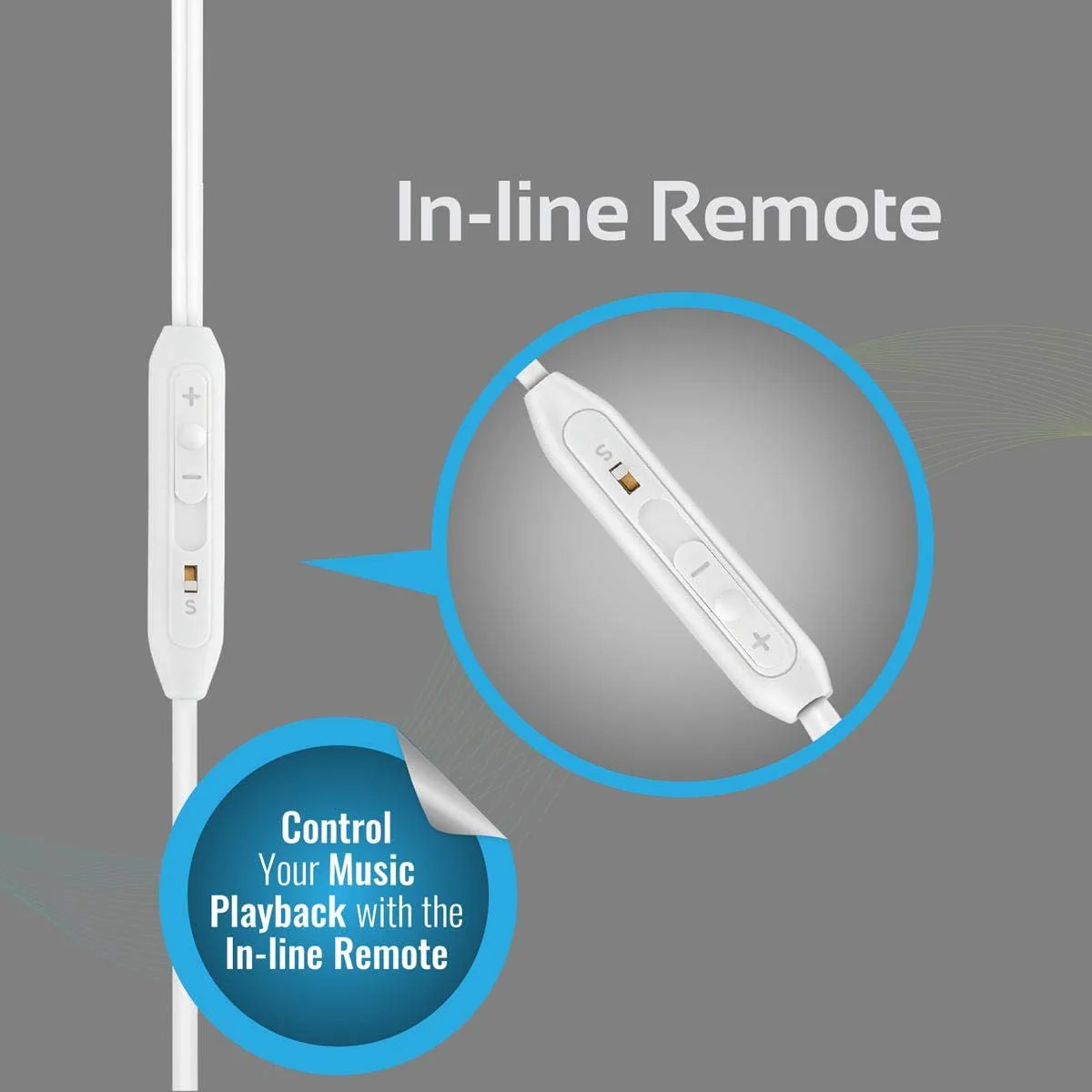 Promate Earphones, In-Ear 3.5mm Universal Crystal Sound and Noise Isolating Earbuds with In-Line Remote Volume Control and Built-In Mic for Smartphones, PC, Tablets, Laptops, GearPod-IS2 White - Image 3