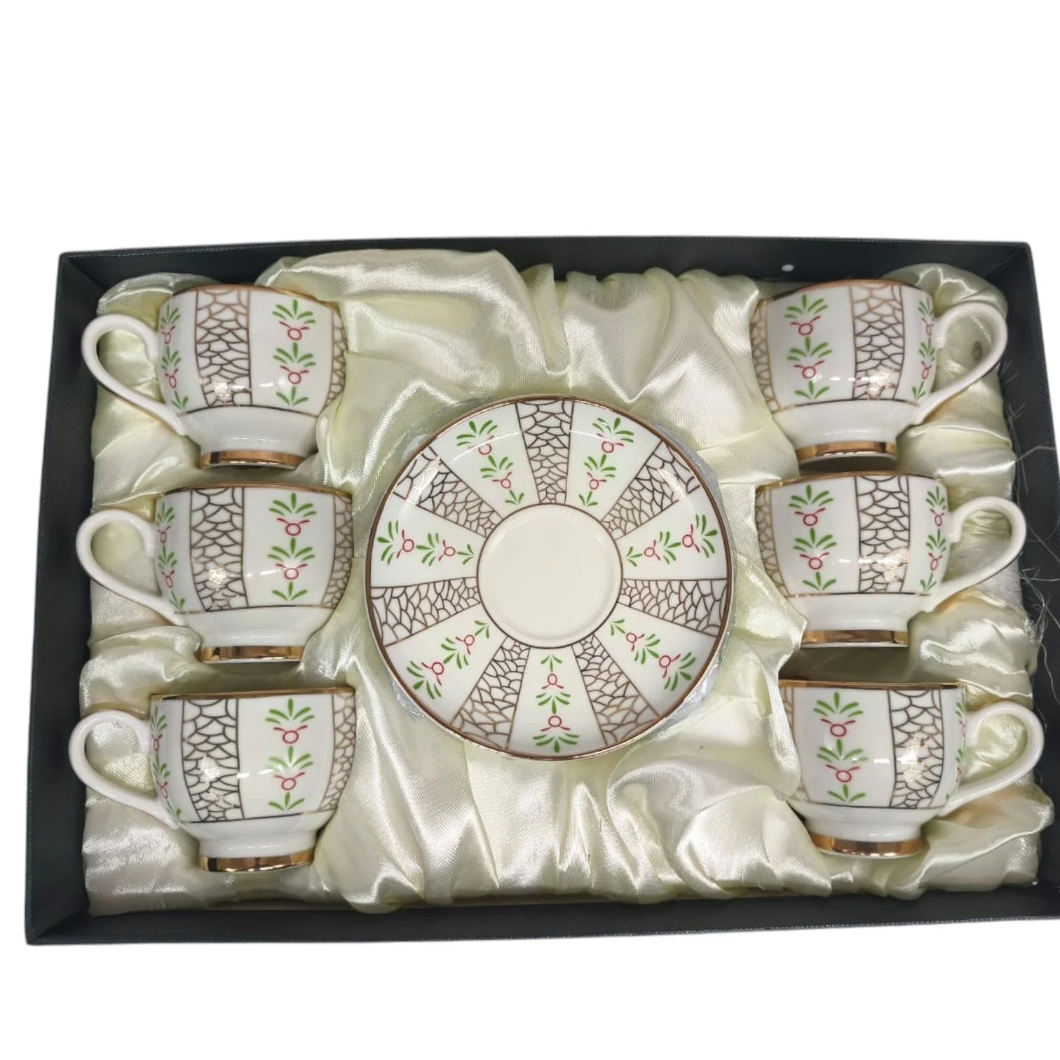 Tabuk Ceramic Cup and Saucer 12Pcs 6 Cups With 6 Saucers-200ML