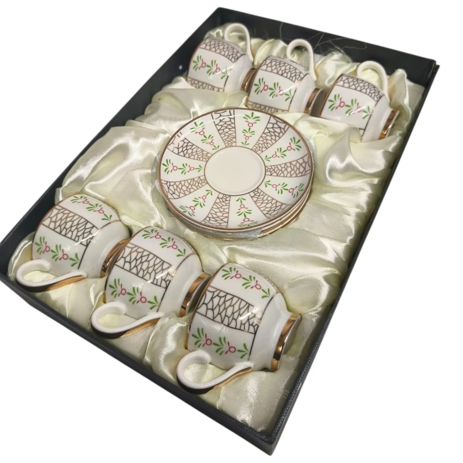 Tabuk Ceramic Cup and Saucer 12Pcs 6 Cups With 6 Saucers-200ML - Image 2