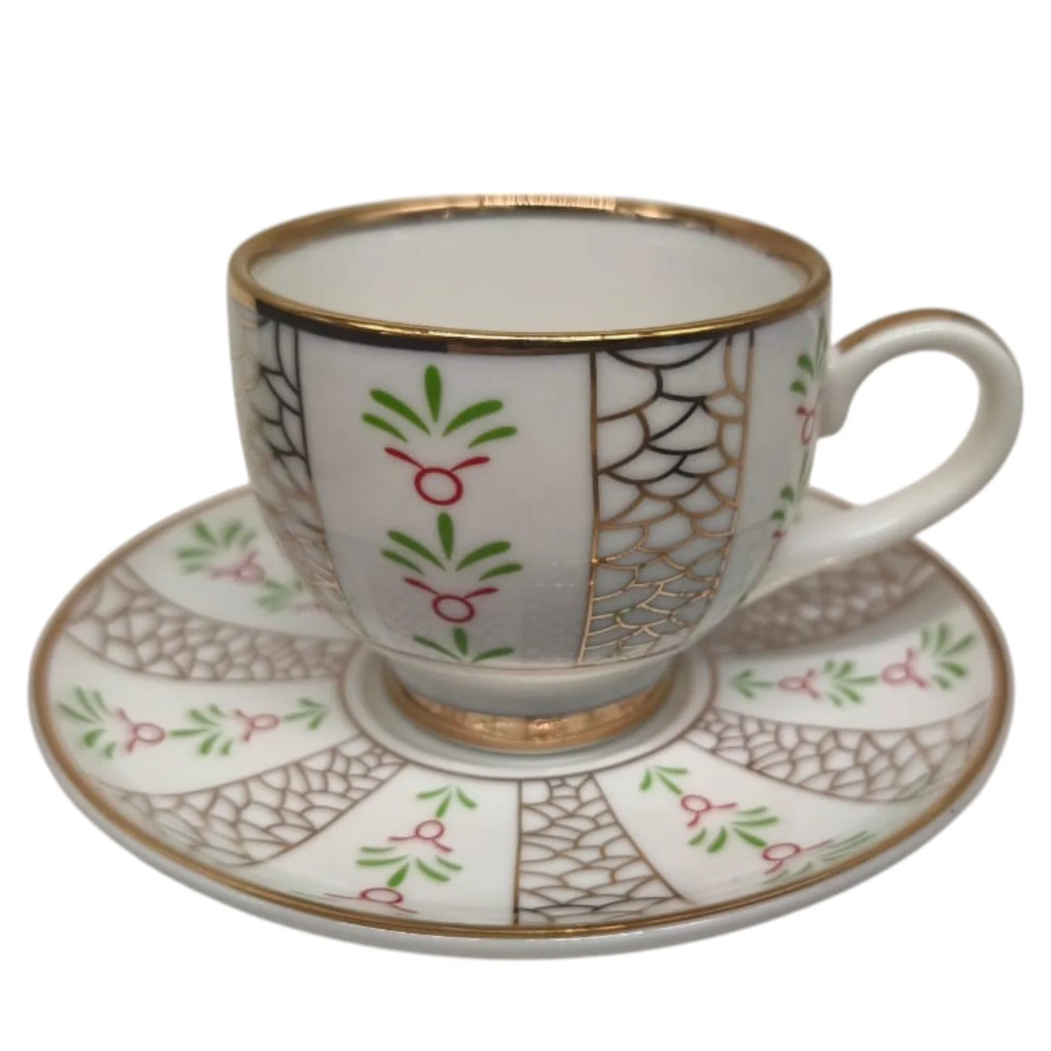 Tabuk Ceramic Cup and Saucer 12Pcs 6 Cups With 6 Saucers-200ML - Image 3