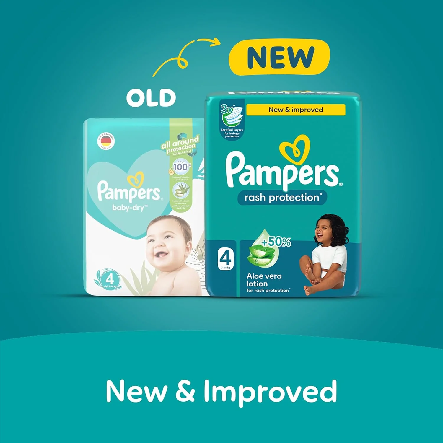 Pampers Rash Protection, Size 4, 9-14 kg, Carry Pack, 16 Diapers - Image 2