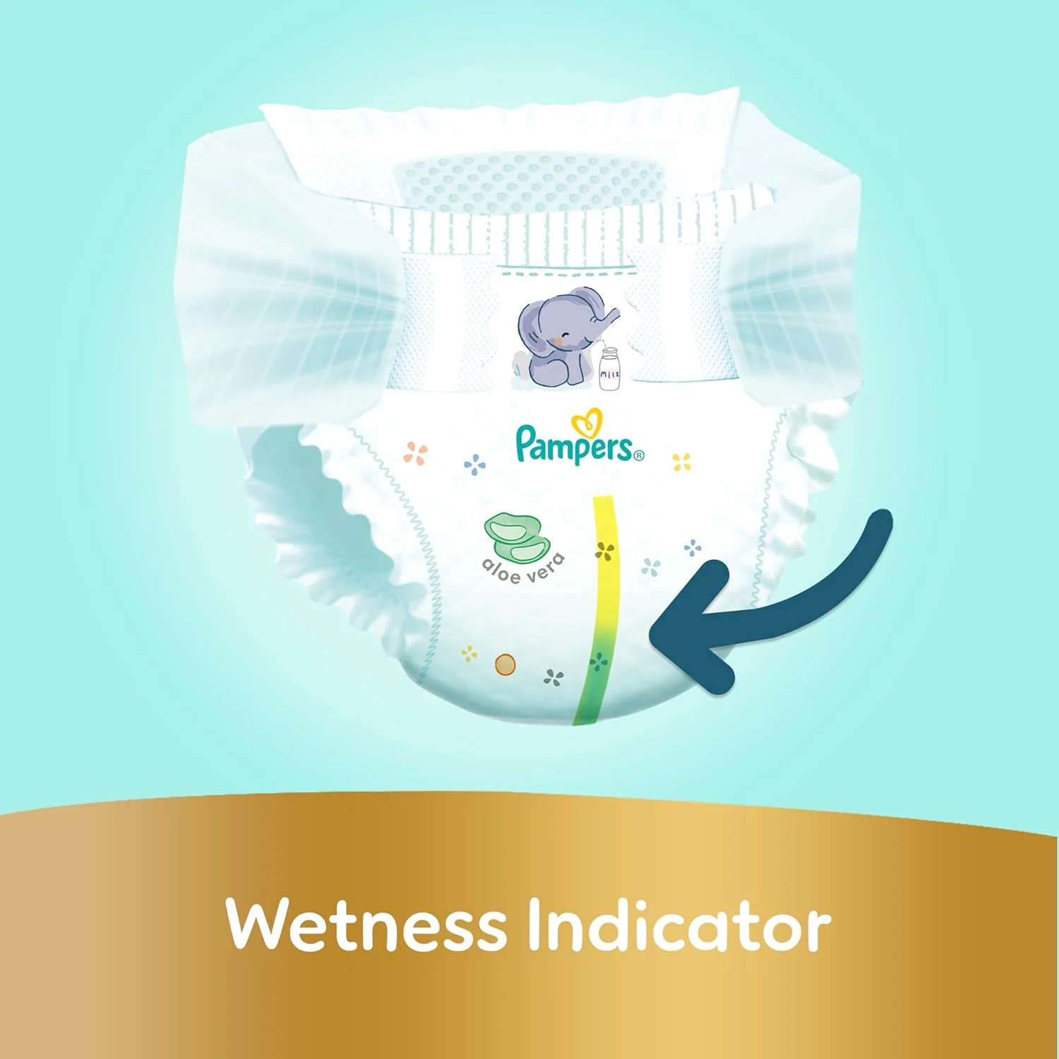 Pampers Ultimate Comfort Taped Diapers, Size 1, 2-5kg, Lotion infused with Aloe Vera and Vitamin E, x1000 Leak Locks Technology for Leakage Protection, MIP, 50 Count - Image 5