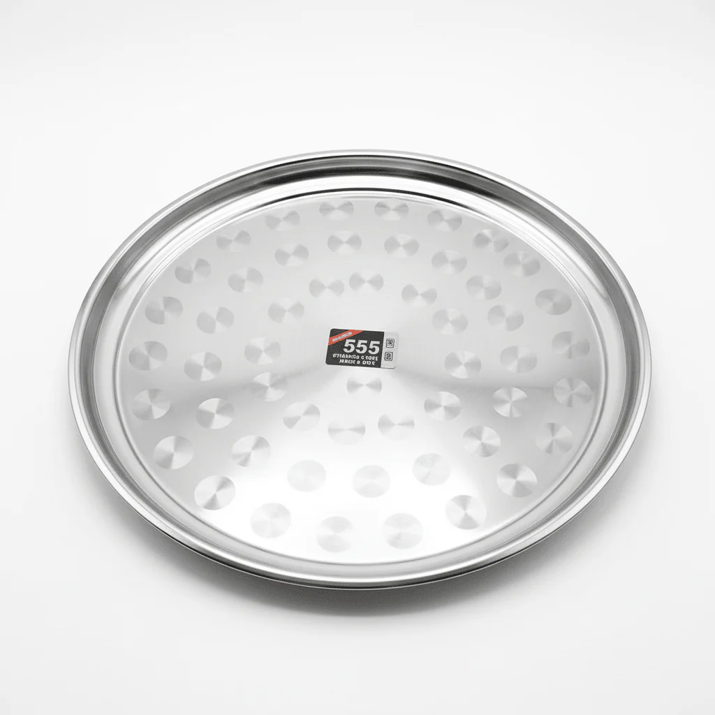 555 Stainless Steel Round Thali Plate – 65cm