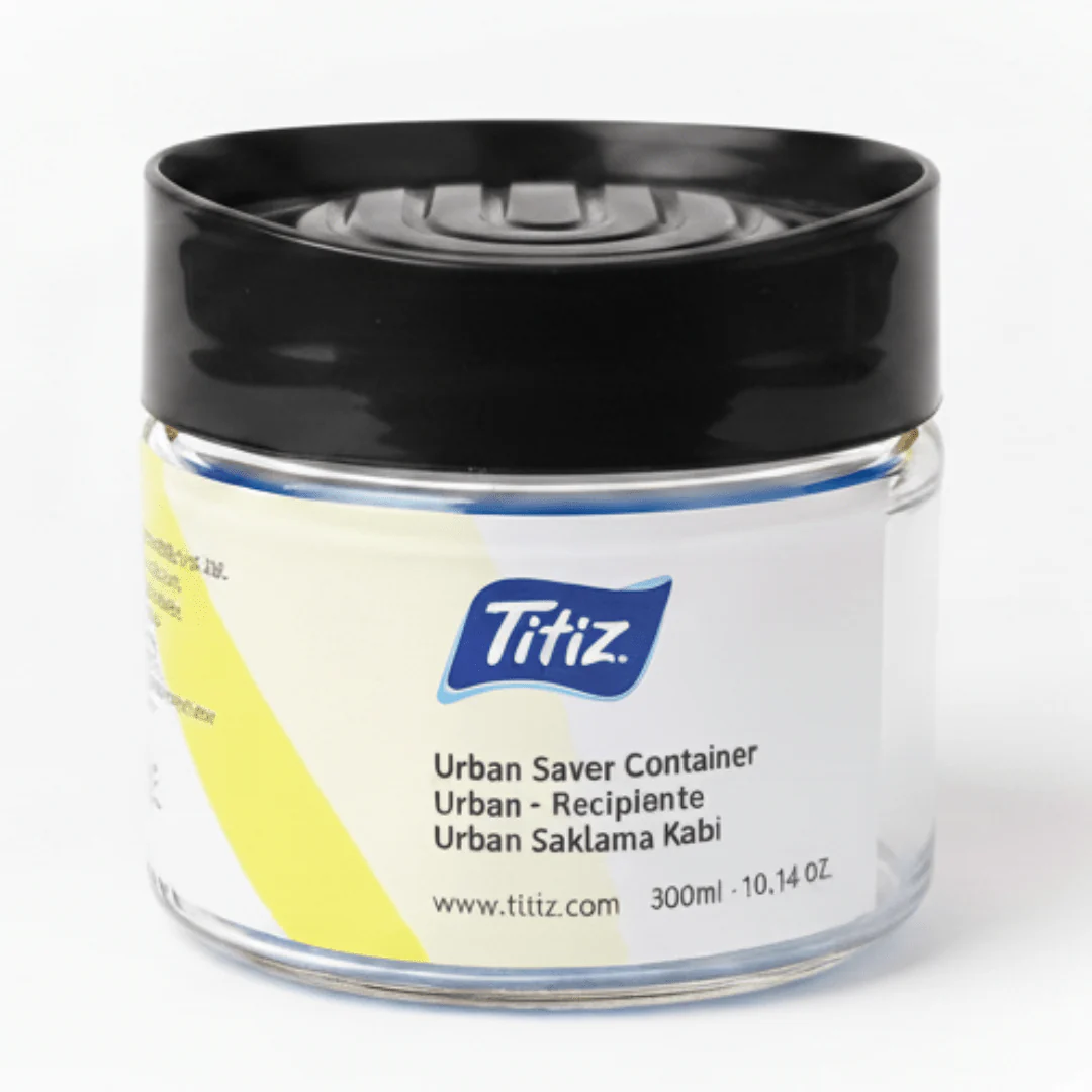 Titiz Urban Saver Glass Storage Jar with Plastic Lid – 300ml | Red / Blue / Black | - Image 5