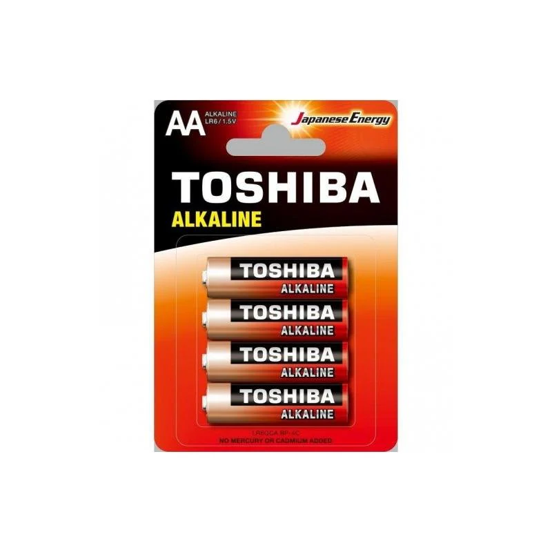 TOSHIBA AA Alkaline Battery 1.5V, Pack of 4